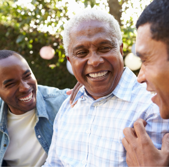 a group of men laughing