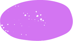 a purple oval with white spots