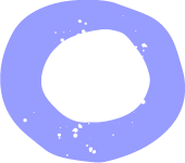a blue circle with white dots
